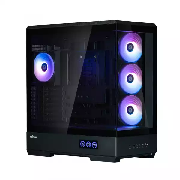 Zalman кутия Case ATX - P50 DS Black - Digital Display, Addressable RGB
