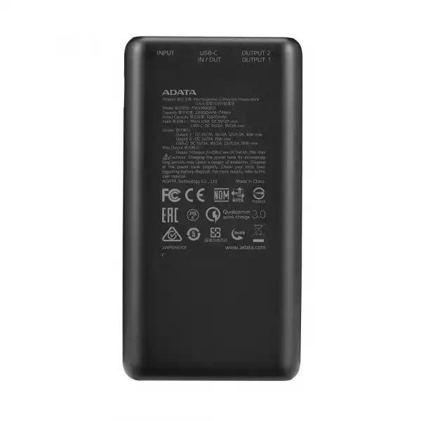 ADATA P20000 QUICK CHARGE BLK