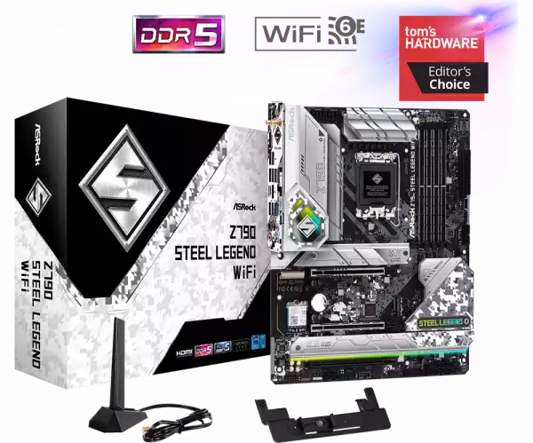 ASROCK MB Desktop Z790 Steel Legend (S1700, 4x DDR5, 1x PCIe 5.0 x16, 1x PCIe 4.0 x16, 1x PCIe 3.0 x1, 4x Hyper M.2, 1x Blazing M.2, 8x SATA3, 2x USB-C, 16x USB 3.2, 5x USB 2.0, 1x RJ-45 2.5GB Lan, 802.11ax Wi-Fi 6E Module, 1x HDMI, 1x DP, ATX