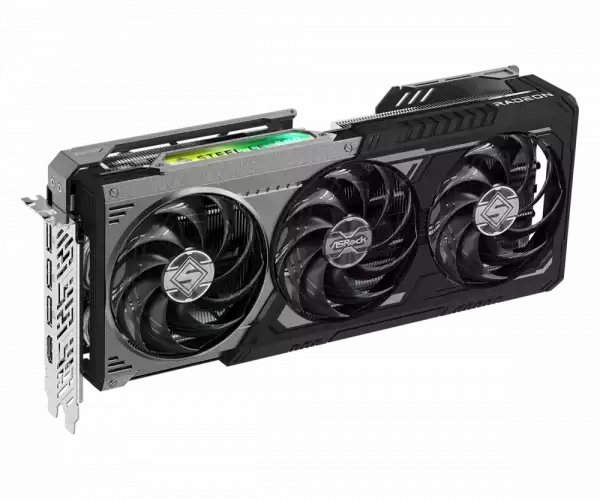 ASROCK Video Card AMD Radeon RX 9070 XT Steel Legend Dark 16GB GDDR6 256-bit HDMI 3x DP