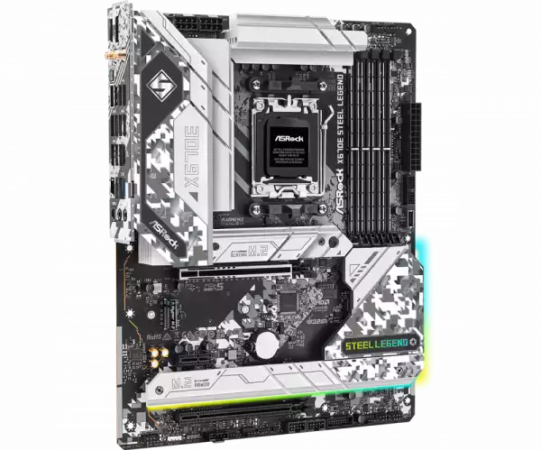 ASROCK MB Desktop X670E Steel Legend, AM5, 4x DDR5, 1x PCIe 5.0 x16, 1x PCIe 3.0 x16, 1x PCIe 3.0 x1, 4x SATA3, 3x Hyper M.2 (PCIe Gen4x4), 1x Blazing M.2(PCIe Gen5x4), 7.1 CH HD Audio, 1x HDMI, 1x DisplayPort, 2.5G LAN, Wi-Fi, BT