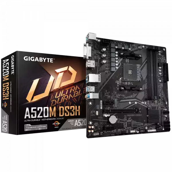 Дънна платка GIGABYTE A520M-DS3H V2, Socket AM4