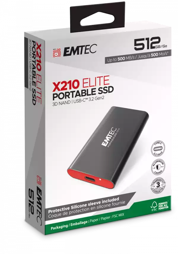 EMTEC EXT SSD X210 512G /USB-C