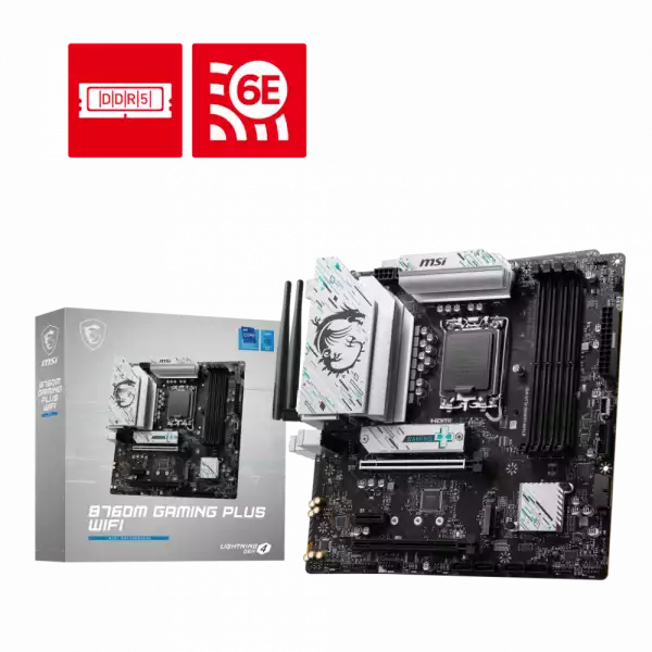 MSI B760M GAMING PLUS WIFI LGA 1700 4xDDR5 mATX 2xHDMI 2xDP USB MB