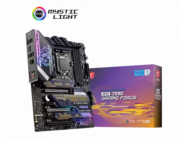 MSI MPG Z590 GAMING FORCE,ATX,Socket 1200,Intel Z590 Chipset,4 DIMMs, Dual Channel DDR4 up to 5333(OC)MHz,3x PCIe x16 slots,3x M.2 slots,1x USB3.2 Gen2x2 Type-C,3x USB 3.2 Gen 2,4x USB 3.2 Gen 1,1x HDMI,1x DP,2.5G LAN,7.1 Audio,3y warranty MSI MPG Z590 GAMING FORCE,ATX,Socket 1200,Intel Z590 Chipset,4 DIMMs, Dual Channel DDR4 up to 5333(OC)MHz,3x PCIe x16 slots,3x M.2 slots,1x USB3.2 Gen2x2 Type-C,3x USB 3.2 Gen 2,4x USB 3.2 Gen 1,1x HDMI,1x DP,2.5G LAN,7.1 Audio,3y warranty