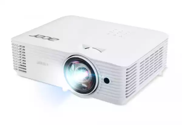 Acer Projector S1387n, DLP, Short Throw 0.5, WXGA (1280x800), 4000 ANSI Lumens, 20 000:1, 1x, HDMI 1.4x2, DC Out (5V/1A, USB-A), Component Video (D-sub), RCA, RJ45, RS232, Audio in/out, Speaker 16W, 3.1 kg, 3Y, White Acer Projector S1387n, DLP, Short Throw 0.5, WXGA (1280x800), 4000 ANSI Lumens, 20 000:1, 1x, HDMI 1.4x2, DC Out (5V/1A, USB-A), Component Video (D-sub), RCA, RJ45, RS232, Audio in/out, Speaker 16W, 3.1 kg, 3Y, White