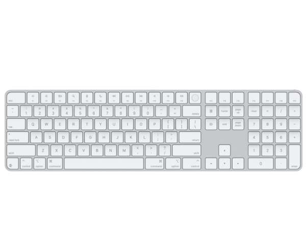 Apple Magic Keyboard (2024) w Touch ID and Numeric Keypad - US English - White Keys