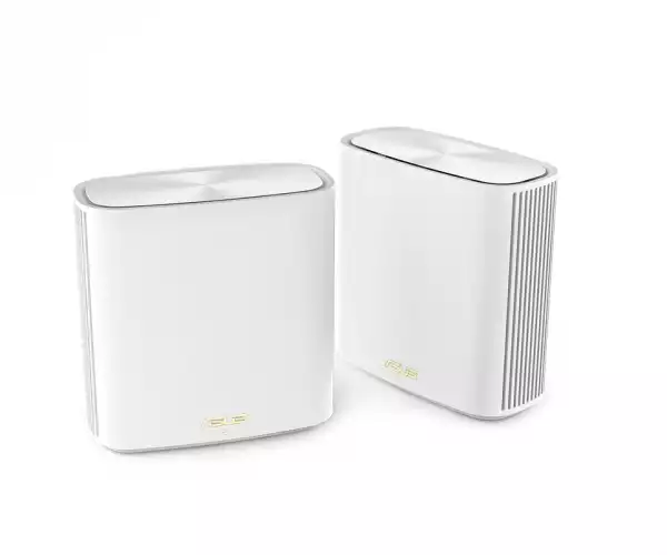 Asus Mesh WiFi system, ZenWiFi XD6S 2PK, AX5400, Dual-Band, coverage up to 500m2, Tri-Core 1.5GHz CPU, 128MB/512MB Flash/RAM, Gigabit, AiProtection Pro, Adaptive QoS, VPN server/client, IPTV, OFDMA, Beamforming, AiMesh, suport montare pe perete, White