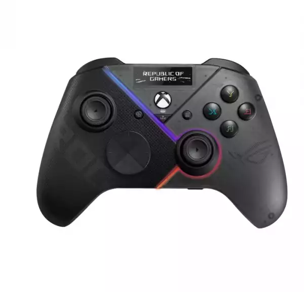 Asus ROG Raikiri Pro OLED display, tri-mode connectivity, remappable buttons&triggers, 4 rear buttons, step&linear triggers, adjustable joystick sensitivity, 3.5mm jack with ESS DAC, for PC and Xbox