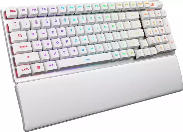 Asus ROG Strix Scope II 96 Wireless Gaming Keyboard, Tri-Mode Connection, Dampening Foam & Switch-Dampening Pads, Hot-Swappable Pre-lubed ROG NX Snow Mechanical Switches, PBT Keycaps, RGB-White