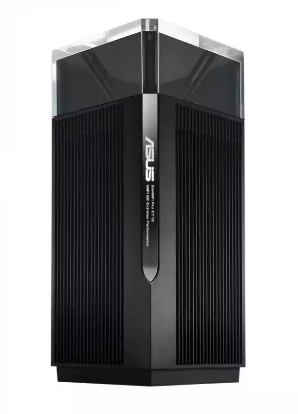 Asus Mesh WiFi system, ZenWiFi Pro ET12 1PK, AXE11000, Tri-Band, coverage up to 310m2, Quad-Core 2.0GHz CPU, 256MB/1GB Flash/RAM, 2.5G dual-port, AiProtection Pro, Adaptive QoS, VPN server/client, IPTV, OFDMA, Beamforming, Link Aggregation, AiMesh,Black