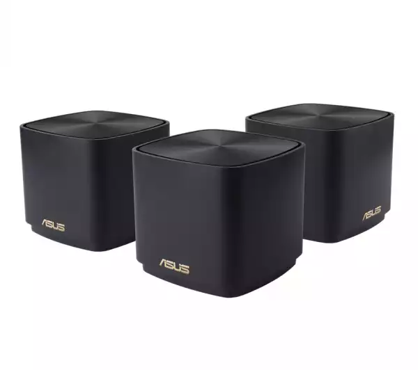 Asus Mesh WiFi, ZenWiFi XD4 Plus 3PK, AX1800, Dual-Band, coverage up to 446m2, Dual-Core CPU, 128MB/256MB Flash/RAM, Gigabit, AiProtection Classic, Traditional QoS, VPN server/client, IPTV, AiMesh, montare pe perete, Black
