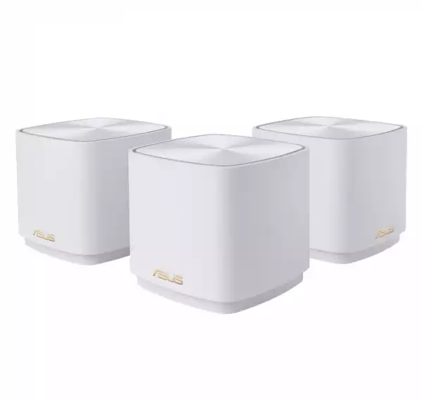 Asus Mesh WiFi, ZenWiFi XD4 Plus 3PK, AX1800, Dual-Band, coverage up to 446m2, Dual-Core CPU, 128MB/256MB Flash/RAM, Gigabit, AiProtection Classic, Traditional QoS, VPN server/client, IPTV, AiMesh, montare pe perete, White