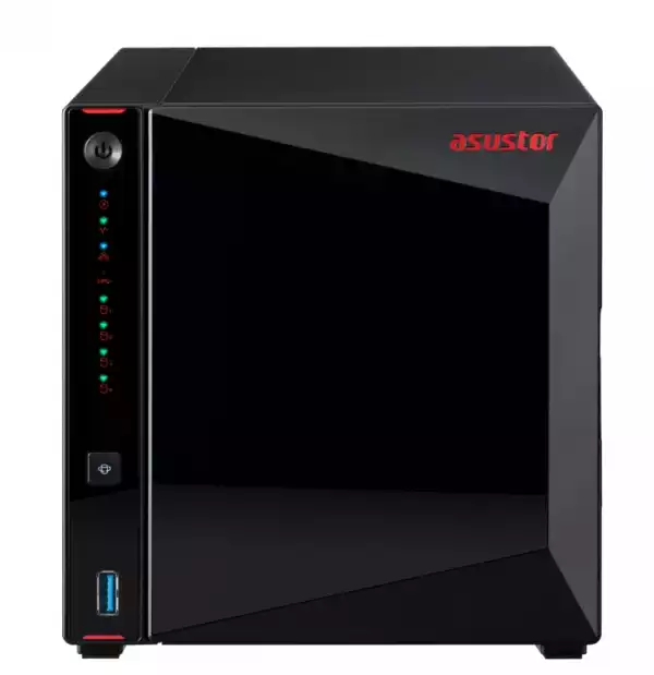 Asustor AS5304T, 4-Bay NAS, Intel Celeron J4105 Quad-Core 1.5 GHz (burst up 2.5 GHz), 4 GB SO-DIMM DDR4, 4x 2.5"/3.5" SATA3 HDD or SSD, 2x 2.5 GbE, 3x USB 3.2 Gen 1 Type A, WOW (Wake on WAN), WOL, System Sleep Mode, AES-NI hardware encryption