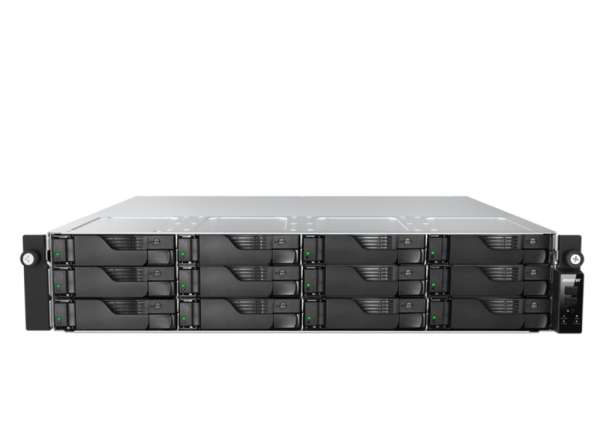 Asustor AS7212RDX, 2U 12-bay NAS, AMD Ryze 7 Pro 7745 Octa-Core 3.8GHz (up to 5.3GHz), 16GB ECC DDR5-4800 UDIMM (Max. 192GB),12 x SATA3 6Gb/s; 3.5"/2.5" HDD/SSD,1x M.2 NVMe slot (PCIe Gen5 x4), 2x GLAN 2x 10GLAN (10G/1G), Redundant 550W, Rail Kit, Black