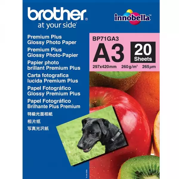 Brother BP-71GA3 Innobella Premium Glossy Photo Paper (A3/20 sheets)