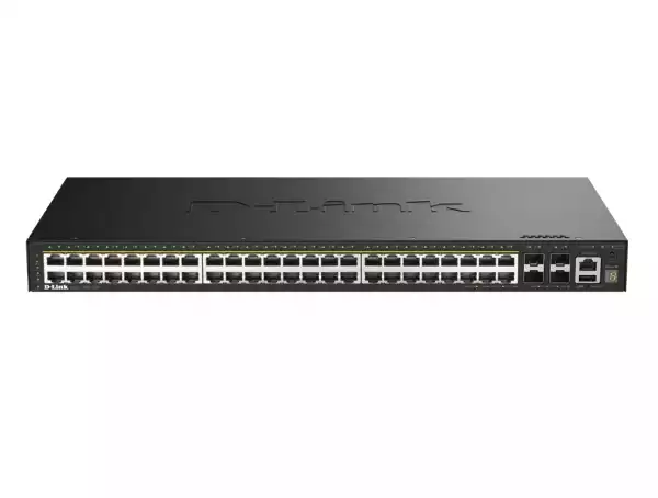 D-Link 48 Ports GE PoE (30W) + 4 Ports 10G SFP+ Smart Managed Switch, 370W