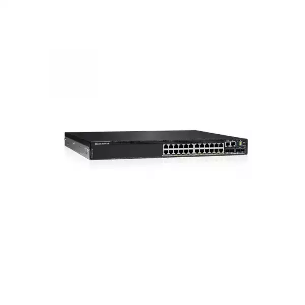 Dell EMC PowerSwitch N3224PX-ON, 24x10M/100M/1G/ 2.5G/5G/10G BASE-T RJ45 with 802.3bt Type-4 (90W) PoE, 4x 25G SFP28 ports, 2x 100G QSFP28, 1x1600W AC PSU, 1 EPS (optional), IO/PS