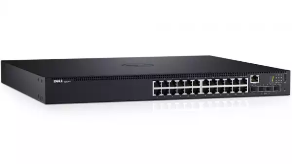 Dell Networking N1524P, PoE+, 24x 1GbE + 4x 10GbE SFP+ fixed ports, Stacking, IO to PSU airflow, AC 210-AEVY CAMPUS Smart Value Dell EMC Networking N1524P