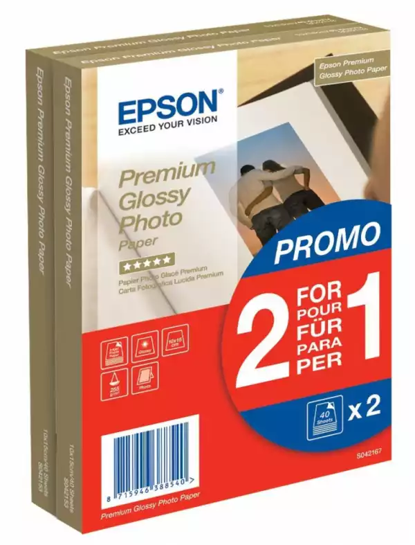 EPSON Premium Glossy S042167 - hartie foto 10x15 80coli 225g/mp EPSON Premium Glossy S042167 - hartie foto 10x15 80coli 225g/mp