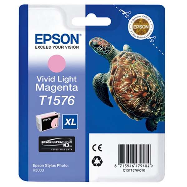 EPSON 5LB T1576 ink cartridge vivid light magenta standard capacity 1-pack blister without alarm
