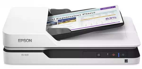 EPSON WorkForce DS-1630 Document scanner Duplex A4 1200x1200dpi 25ppmmono/25ppmcolour ADF 50sheets 1500scans/d USB 3.0