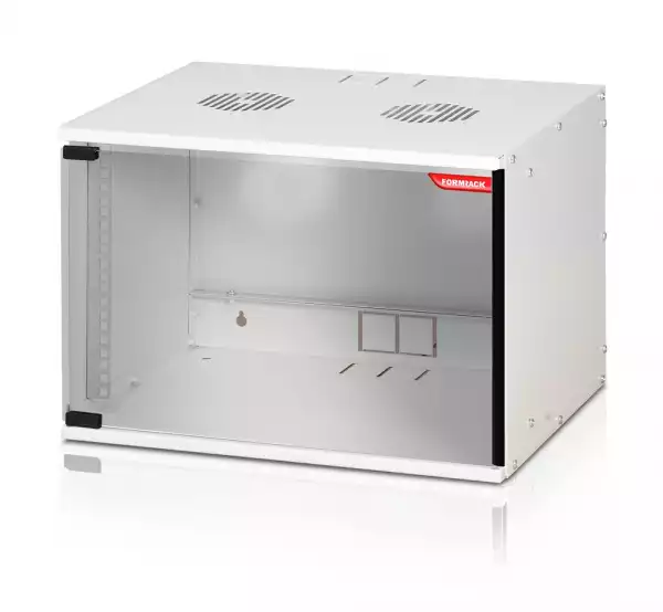 Formrack 19" Wall Mounted rack 7U SOHO 512/400mm, height: 358mm, loading capacity: 50kg., tempered glass door, 19" front rails