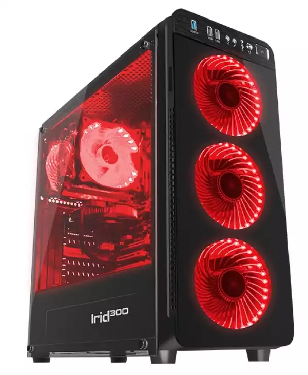 Genesis Case Irid 300 Red Midi Tower Usb 3.0