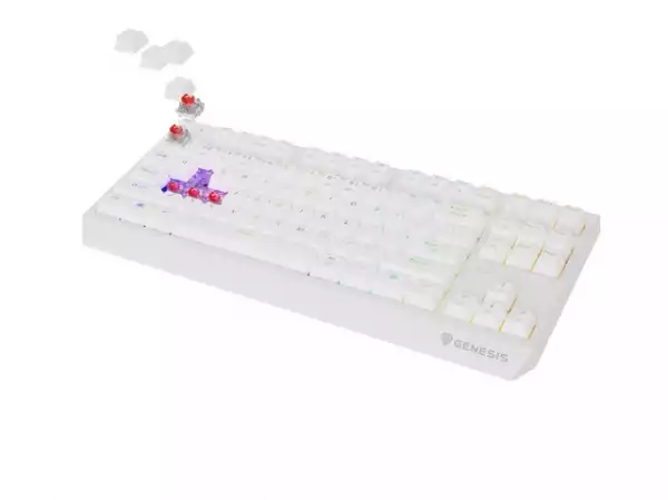 Genesis Gaming Keyboard Thor 230 TKL Wireless US White RGB Mechanical Outemu Red
