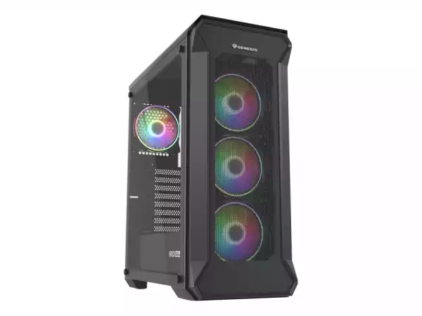 Genesis Gaming PC Case IRID 505 ARGB V2 Midi Tower Window Black