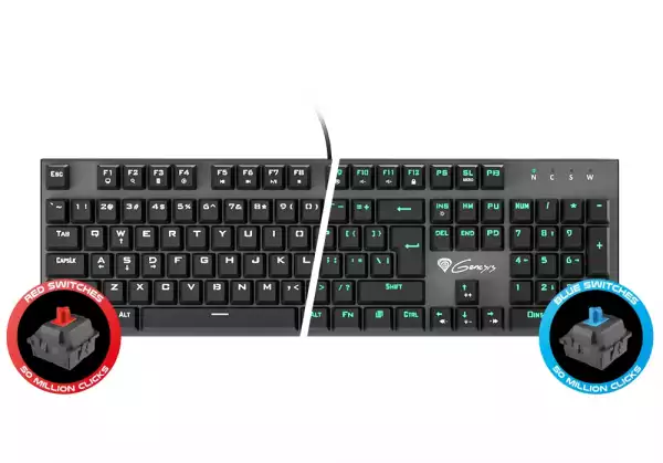 Genesis Mechanical Gaming Keyboard Thor 300 White Backlight Outemu Red Switch Us Layout