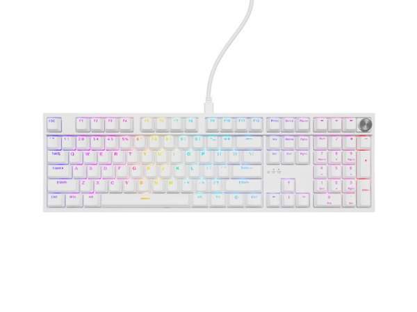 Genesis Mechanical Gaming Keyboard Thor 404 White RGB Backlight Gateron Peach Silent, US Layout