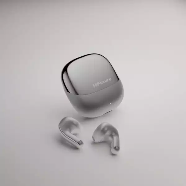 HiFuture ChromeBuds Titanium, Metallic Charge Case, 4 MICS ENC, Wireless 5.4, Up to 6 Hours Battery Life by one charge, IPX5, Ultra Bass, Up to 30 Hours Battery Life Combined