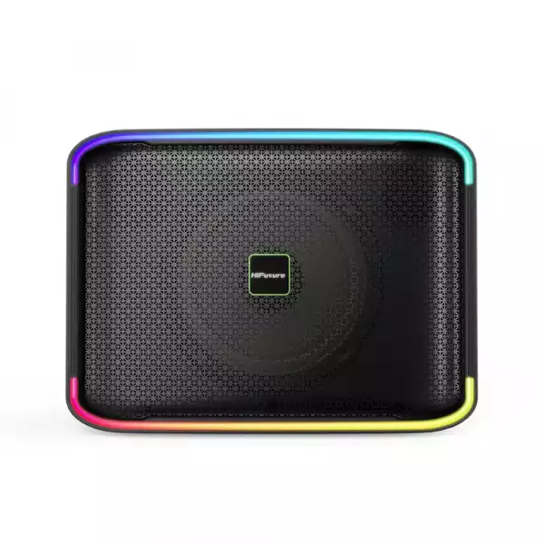 HiFuture Event Horizon Black, 3-Way Speaker System, 100W Output, Built-in DynaBoost Bass Technology, Built-in DC12V Non-Stop Playing Power Socket, Enable Karaoke Dancing Light, Up to 8 Hours Playtime, Bluetooth 5.3, Pair to Play (TWS Mode)