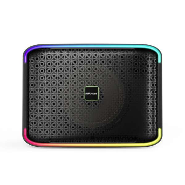 HiFuture Event Horizon Black, 3-Way Speaker System, 100W Output, Built-in DynaBoost Bass Technology, Built-in DC12V Non-Stop Playing Power Socket, Enable Karaoke Dancing Light, Up to 8 Hours Playtime, Bluetooth 5.3, Pair to Play (TWS Mode)