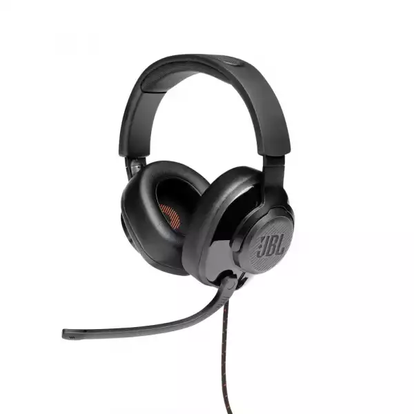 JBL QUANTUM 300 BLK Hybrid wired over-ear gaming headset with flip-up mic