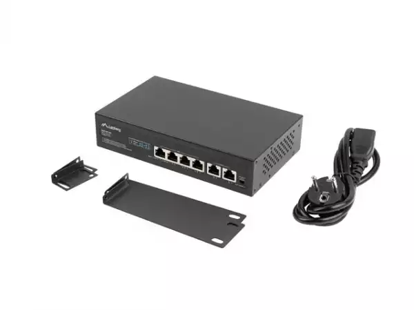 Lanberg switch 4x 100mb poe+/2x 100mb unmanaged rack 10"/19" fast ethernet 60w