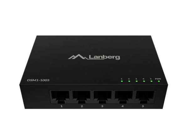 Lanberg switch DSM1-1005 5-port, 1GB/s 12V Metal case Lanberg switch DSM1-1005 5-port, 1GB/s 12V Metal case