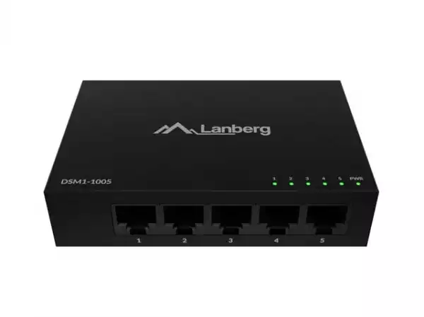 Lanberg switch DSM1-1005 5-port, 1GB/s 12V Metal case Lanberg switch DSM1-1005 5-port, 1GB/s 12V Metal case