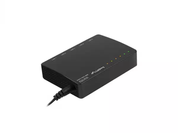 Lanberg switch dsp3-1005-60w 5x 1GB poe+ (4 port poe 30w/port max 60w) unmanaged desktop
