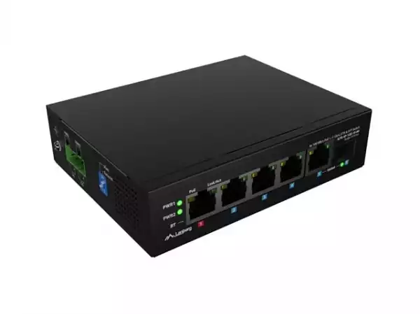 Lanberg Switch ILFE-4P-1Ge-1S-90 POE 1 x BT 3 x AT SFP/ETH DIN Unmanagment Fast Ethernet