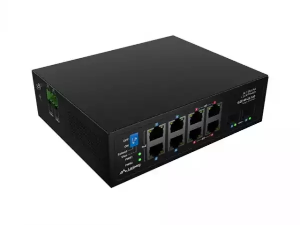 Lanberg Switch ILGE-8P-2S-120 POE 4 x BT 4 x AT 2 x SFP DIN Unmanagment Gigabit Ethernet