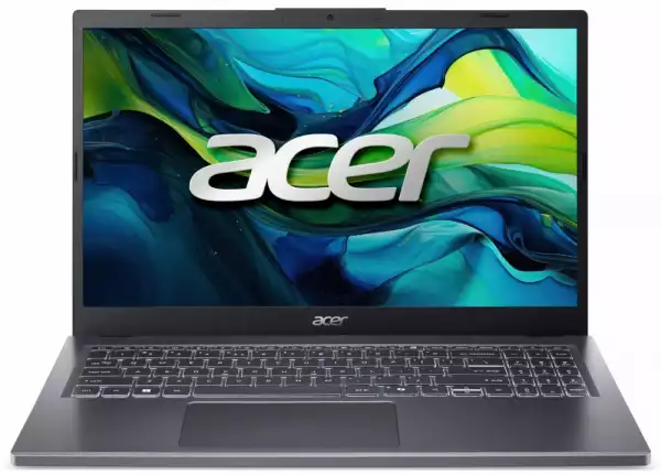 Лаптоп Acer Aspire 15, A15-51M-59Z7, Intel Core 5 120U (up to 5.00GHz, 12MB), 15.6" QHD (2560x1440) IPS SlimBezel, 1*16GB DDR5 4600MHz (1 slot free), 512GB PCIe NVMe SSD, Intel UMA, FHD Cam,WiFi 6E, BT 5.3, Backlit Kbd, No OS, Steel Gray