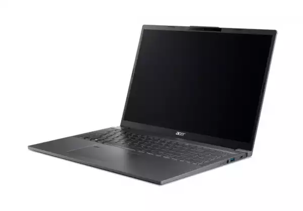 Лаптоп Acer Aspire 16, A16-71M-70ER,Intel Core Ultra 7 155H (up to 4.80GHz, 24MB), 16" WUXGA+ (2048x1280) OLED Adobe&DCI-P3 100%, 400nit, 1*16GB DDR5X 4600MHz, 512GB PCIe NVMe SSD, Intel UMA, FHD Cam, WiFi 6E, BT 6E, Backlit Kbd, No OS, Steel Gray