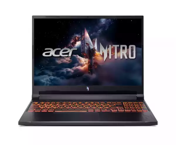 Лаптоп Acer Nitro V16,Intel  Core 7 240H(10C/16T, up to 5.20 GHz, 24MB),16" WUXGA (1920x1200) IPS 180Hz, 16GB DDR4, (1 slot free), 1024GB PCIe NVMe SSD, RTX 5060 8GB GDDR7  572 AI TOPS, WiFi 6, BT.5.2, HD Cam, Micro SD card, KB Backlit, Linux , Shale Black