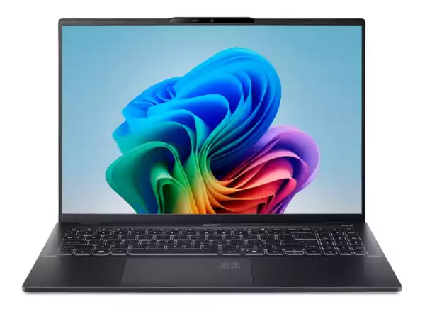 Лаптоп Acer Swift 16 AI, SF16-51-99ND, Intel Core Ultra 9 288V, 16" 2.8K OLED (2880x1800) DCI-P3 100%, 32GB LPDDR5X 6400MHz on board, 1024GB PCIe NVMe SSD, Intel UMA, QHD Cam, WiFi 7, BT 6E, Backlit Kbd, Win 11 Home, Ice Black