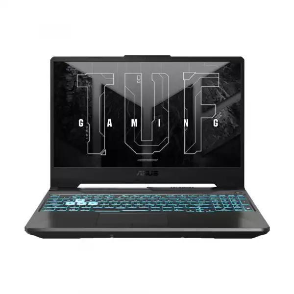 Лаптоп Asus TUF A15 FA506NC-HN012,AMD Ryzen5 7535HS/H (6-core/12-thread,16MB cache, up to 4.5 GHz ),15.6" FHD (1920x1080)144 Hz,16GB DDR5 5600(2*8),512 GB M.2 SSD,RTX 3050 4GB GDDR6,Wi-Fi 6(802.11ax),Backlit Chiclet Keyboard 1-Zone RGB, no OS, Graphite Black