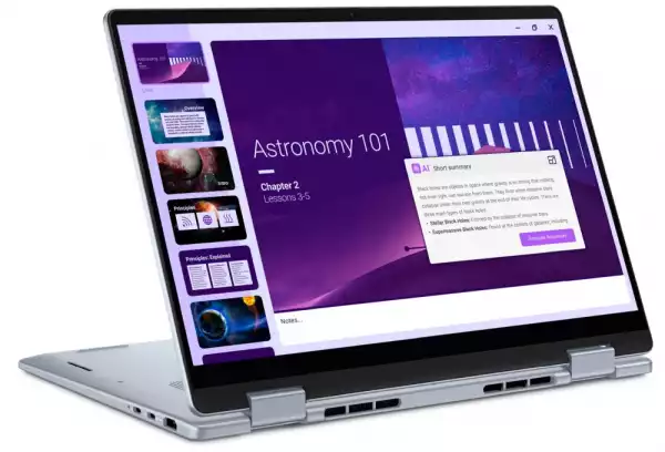 Лаптоп Dell 14 Plus 2-in-1 DB04250, Intel Ultra 7 256V (47 TOPS NPU, 8 cores, up to 4.8 GHz), 14" 16:10 FHD+(1920x1200) Touch 300nits WVA AG, 16GB, LPDDR5X, 8533MT/s (onboard), 1TB M.2 SSD PCIe, Intel Arc, FHD RGB and Mic, Wi-Fi 7, FPR, Backlit Kb, Win 11 Pro