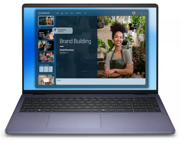 Лаптоп Dell 16 DC16251, Intel Core 7 150U (10 cores, up to 5.4 GHz), 16.0" FHD+(1920x1200) AG, 300nits, 16GB, 2x8GB, DDR5, 5200 MT/s, 1TB M.2 PCIe, NVIDIA MX570A with 2GB GDDR6, Cam, FPR, Wi-Fi 6E, Backlit Kb, Win 11 Pro, Silver, Aluminium 3Y PS