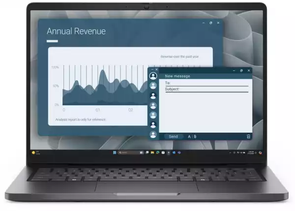 Лаптоп Dell Pro 14 PC14255, AMD Ryzen 5 PRO 230 (22 MB cache, 6cores,  up to 4.9 GHz, 16 TOPS NPU), 14" FHD+(1920x1200) IPS, 300nits AG, 16 GB: 1 x 16 GB, DDR5, 5600 MT/s, 512 GB SSD, AMD Radeon 760M graphics, FHD HDR IR Cam and Mic, Wi-Fi 6E, FPR, Backlit Kb,